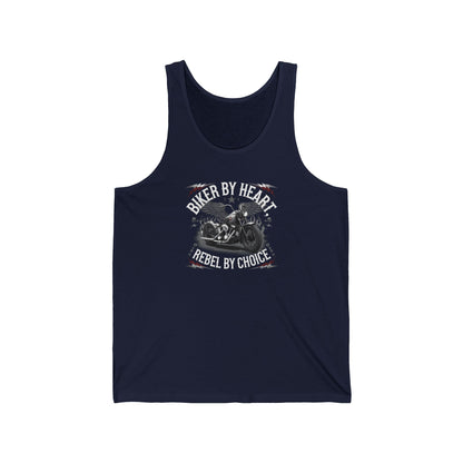 Biker By Heart Rebel By Choice Jersey Tank