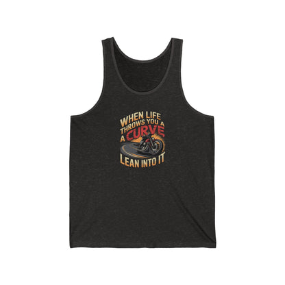 When Life Throws You A Curve Lean Into It Jersey Tank