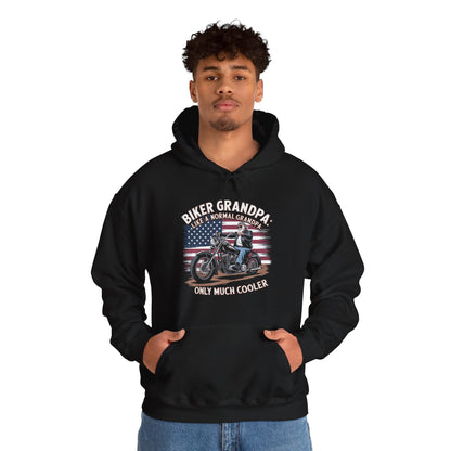Biker Grandpa Like A Normal Grandpa Only Much Cooler Hooded Sweatshirt