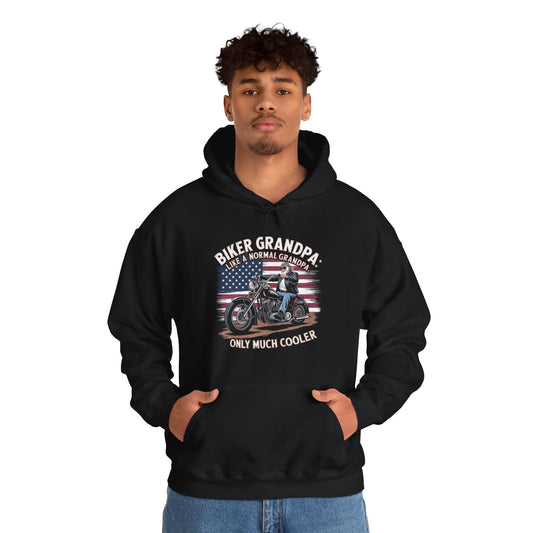 Biker Grandpa Like A Normal Grandpa Only Much Cooler Hooded Sweatshirt