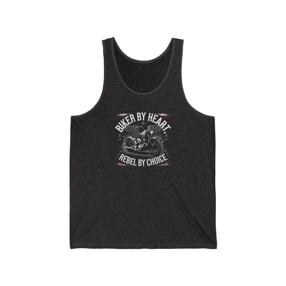 Biker By Heart Rebel By Choice Jersey Tank