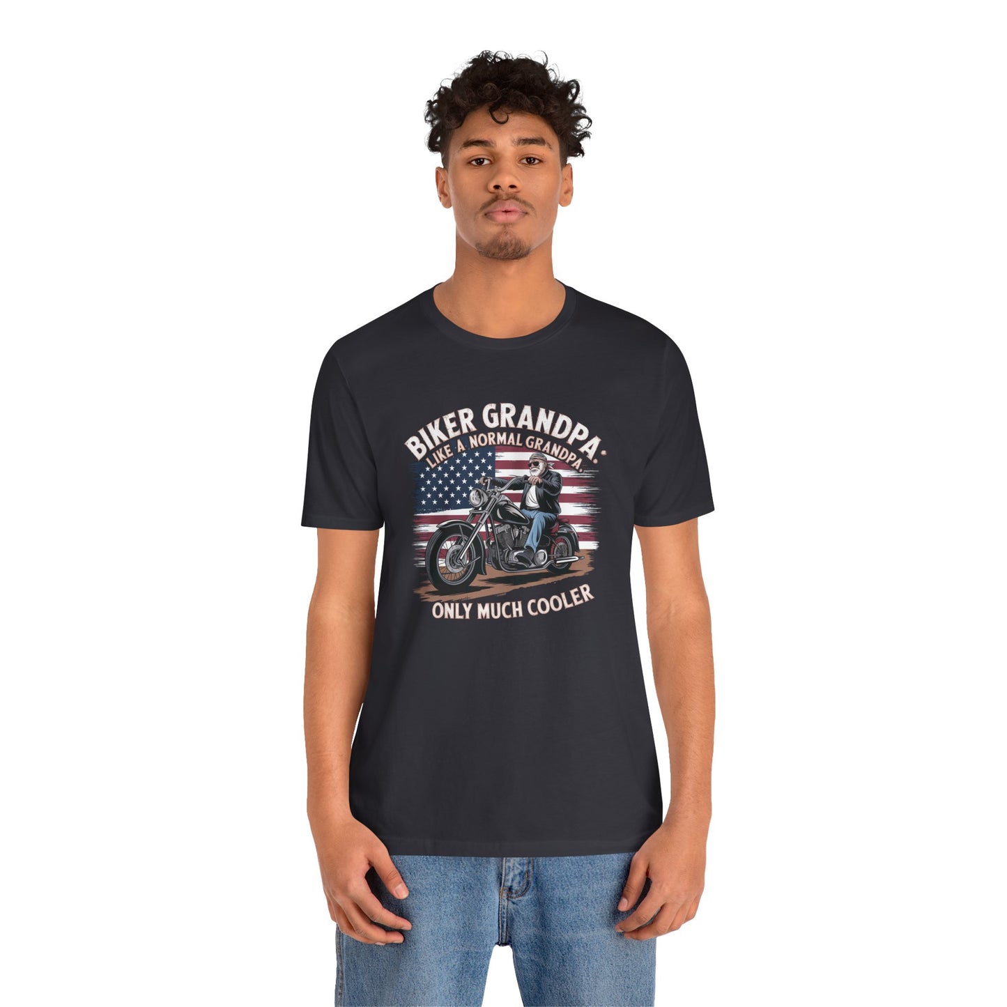 Biker Grandpa Like A Normal Grandpa Only Much Cooler Short Sleeve Tee