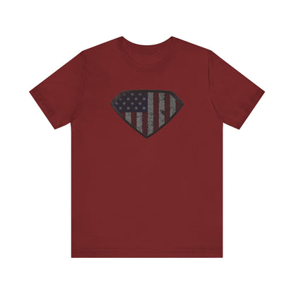 Grungy Super US Flag Short Sleeve Tee