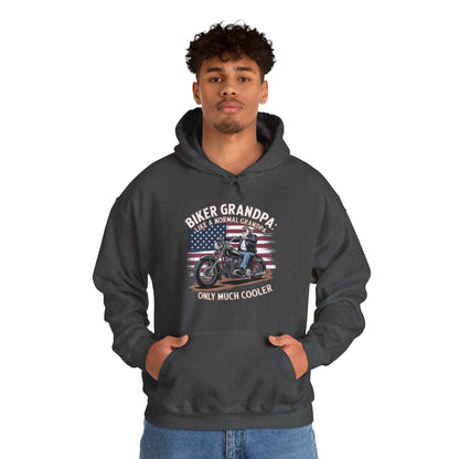 Biker Grandpa Like A Normal Grandpa Only Much Cooler Hooded Sweatshirt